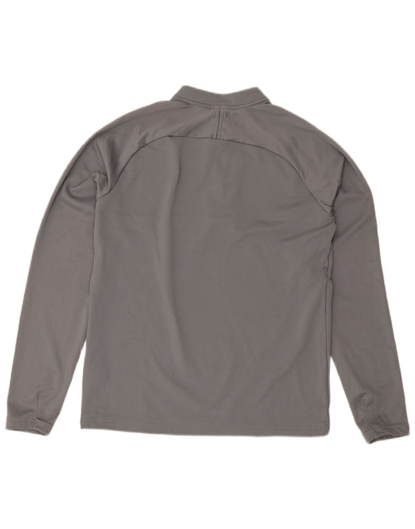 Nike Boys Dri Fit Top Long Sleeve 13-14 Years XL Grey Striped Sports