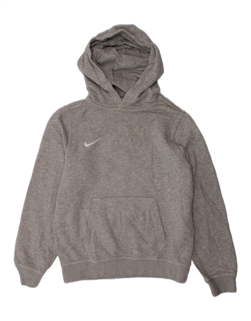 NIKE Boys Hoodie Jumper 10-11 Years Medium Grey Cotton | Vintage Nike | Thrift | Second-Hand Nike | Used Clothing | Messina Hembry 