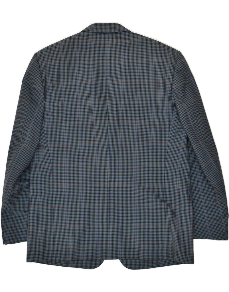 YVES SAINT LAURENT Mens 2 Button Blazer Jacket IT 54 2XL Navy Blue Check | Vintage Yves Saint Laurent | Thrift | Second-Hand Yves Saint Laurent | Used Clothing | Messina Hembry 