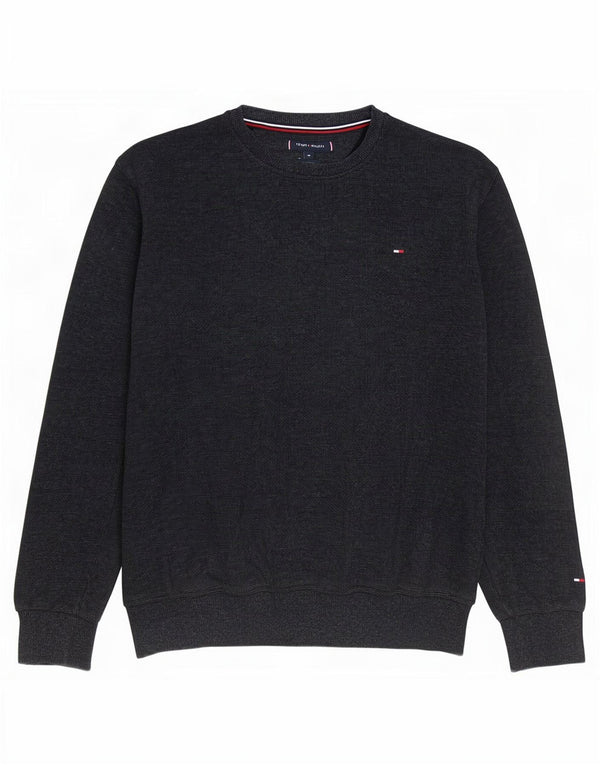 Tommy Hilfiger Mens Crew Neck Jumper Sweater XL Grey Cotton