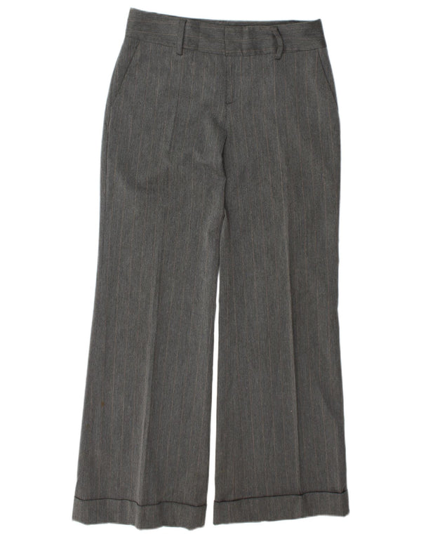 Zara Womens Wide Leg Chino Trousers EU 38 Small W28 L30 Grey Striped
