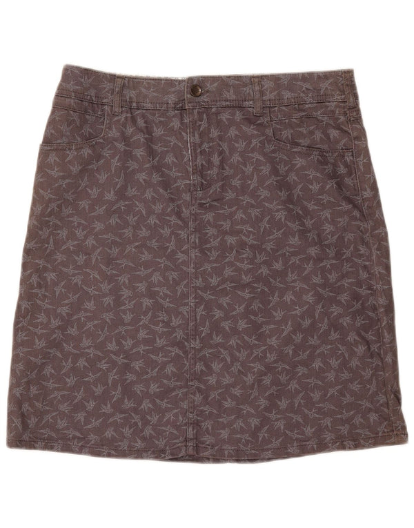 White Stuff Womens Abstract Pattern Denim Skirt UK 12 Medium W32 Grey