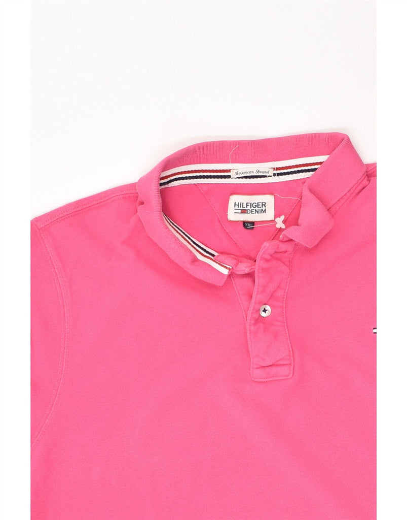 TOMMY HILFIGER Mens Slim Polo Shirt 2XL Pink Cotton | Vintage Tommy Hilfiger | Thrift | Second-Hand Tommy Hilfiger | Used Clothing | Messina Hembry 