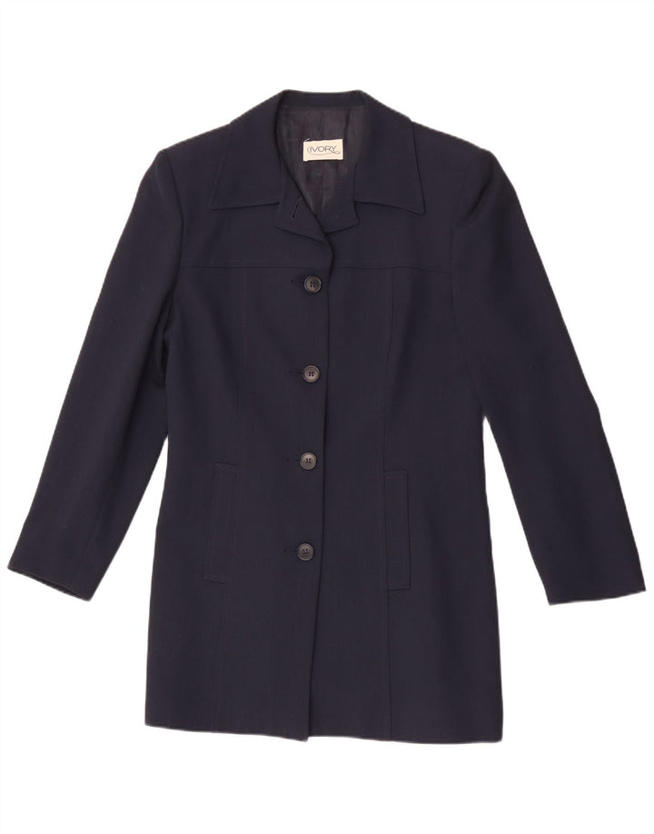 Vintage Womens 4 Button 2 Piece Suit IT 44 Medium W26 L28 Navy Blue