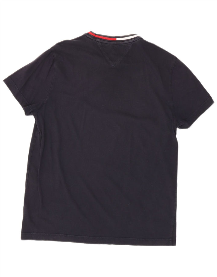 TOMMY HILFIGER Mens T-Shirt Top Medium Navy Blue Cotton