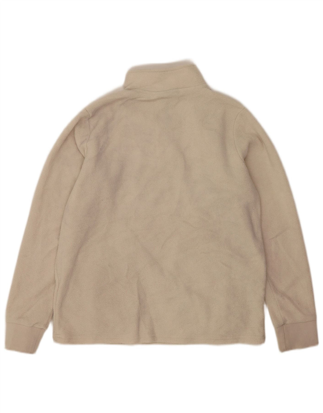 Nautica Mens Graphic Zip Neck Fleece Jumper Medium Off White Polyester
