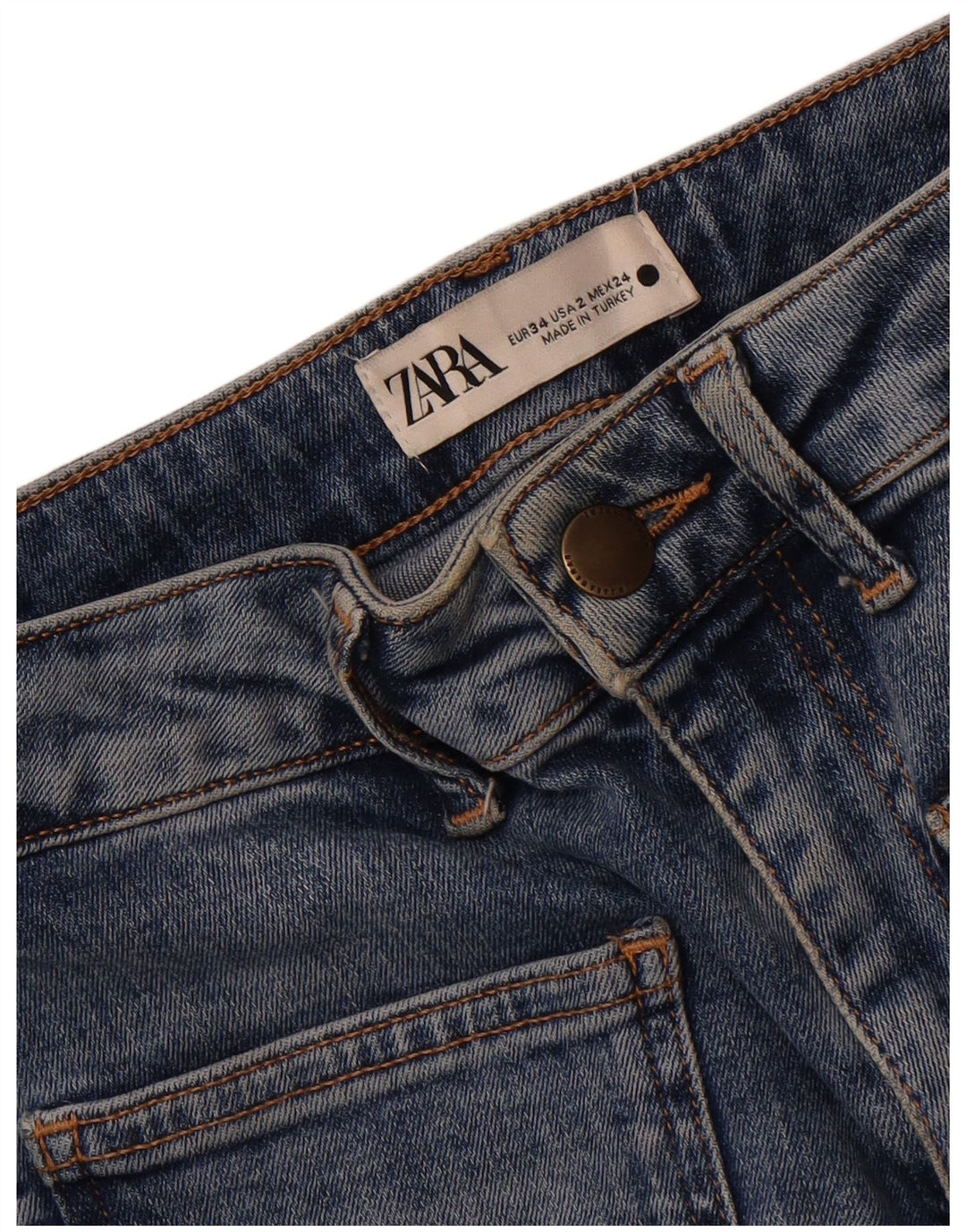 ZARA Womens Straight Jeans EU 34 2XS W24 L25 Blue