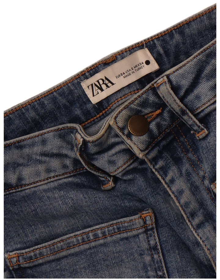 ZARA Womens Straight Jeans EU 34 2XS W24 L25 Blue