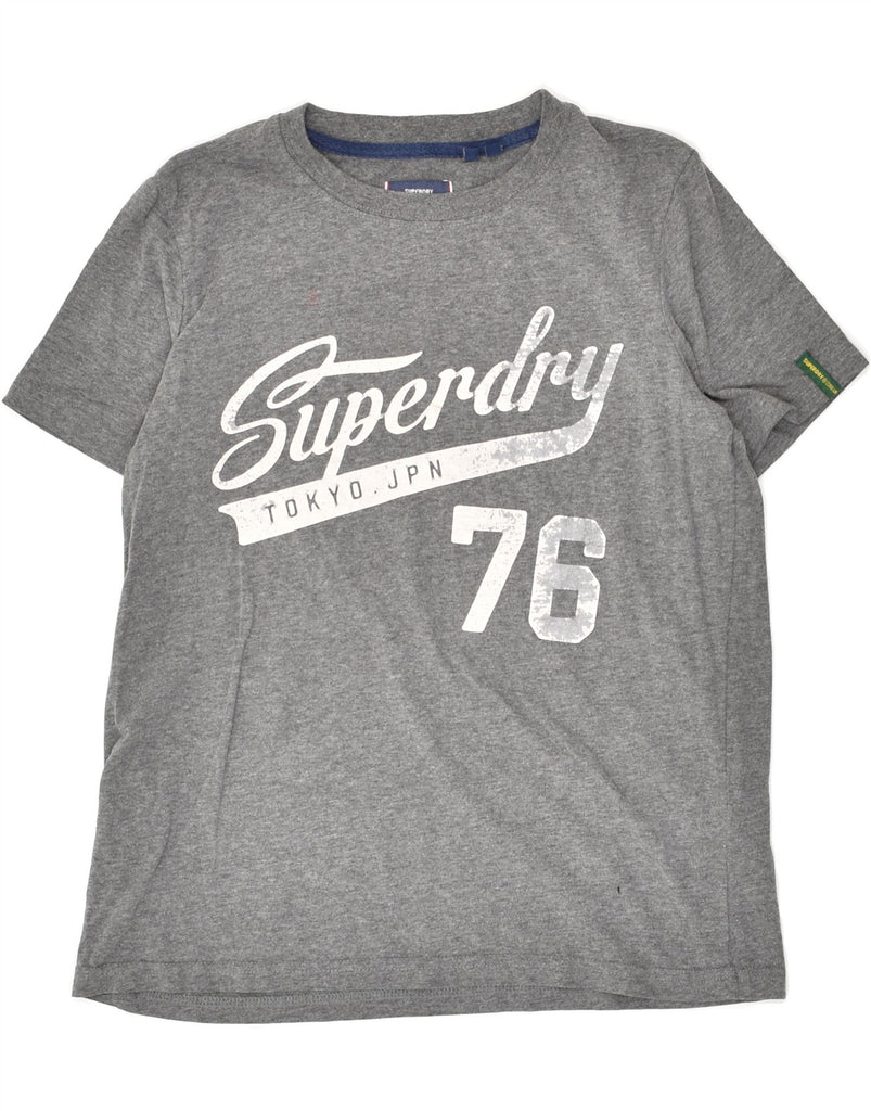 SUPERDRY Womens Graphic T-Shirt Top UK 8 Small  Grey Cotton | Vintage Superdry | Thrift | Second-Hand Superdry | Used Clothing | Messina Hembry 