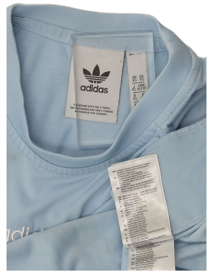 Adidas Mens Graphic T-Shirt Top XS Blue Colourblock Polyester