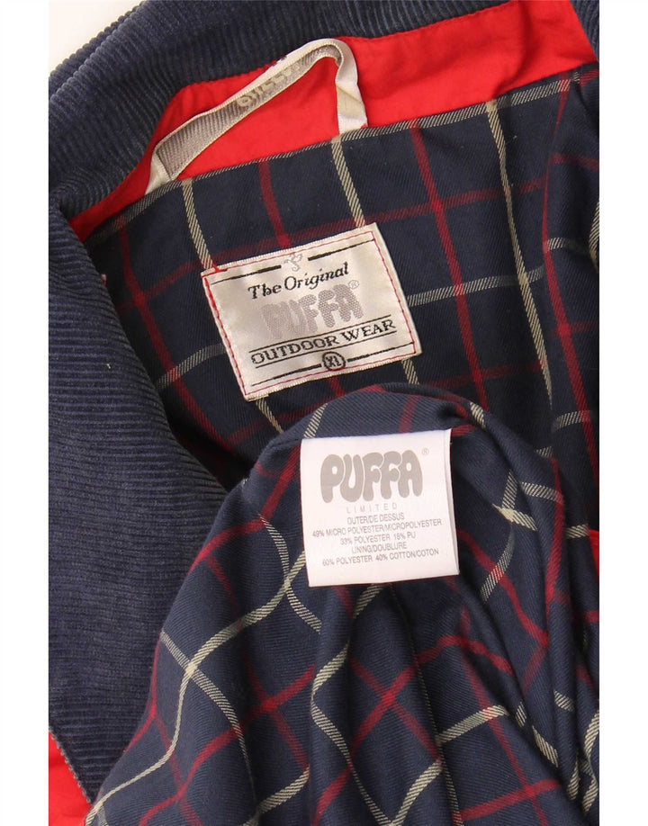 Puffa Womens Oversized Capelet Coat UK 18 XL Red Colourblock Polyester