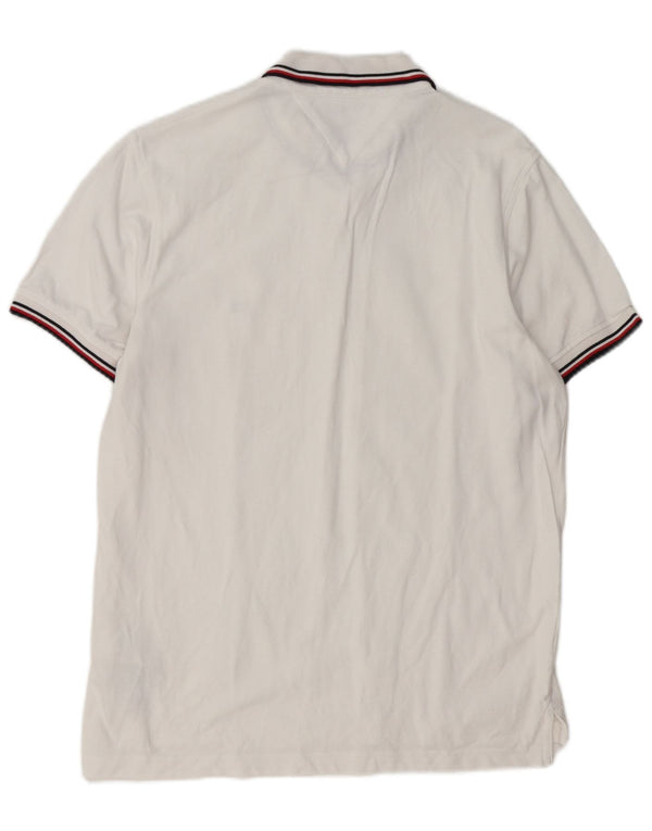 Tommy Hilfiger Mens Slim Fit Polo Shirt Large White Cotton