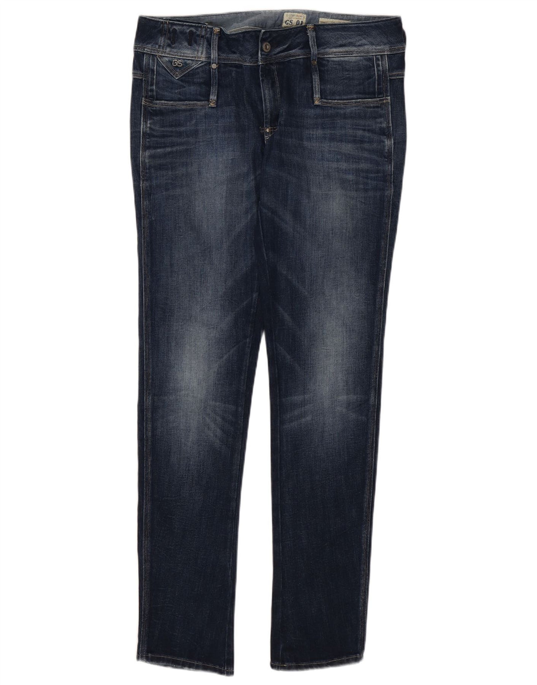 G-Star Womens 3301 Slim Jeans W32 L32 Navy Blue Cotton