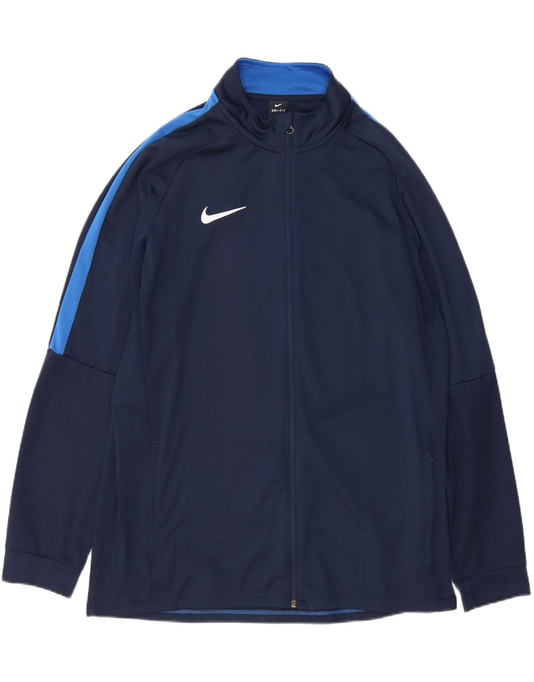 Nike Mens Dri Fit Tracksuit Top Jacket 2XL Navy Blue Colourblock Polyester