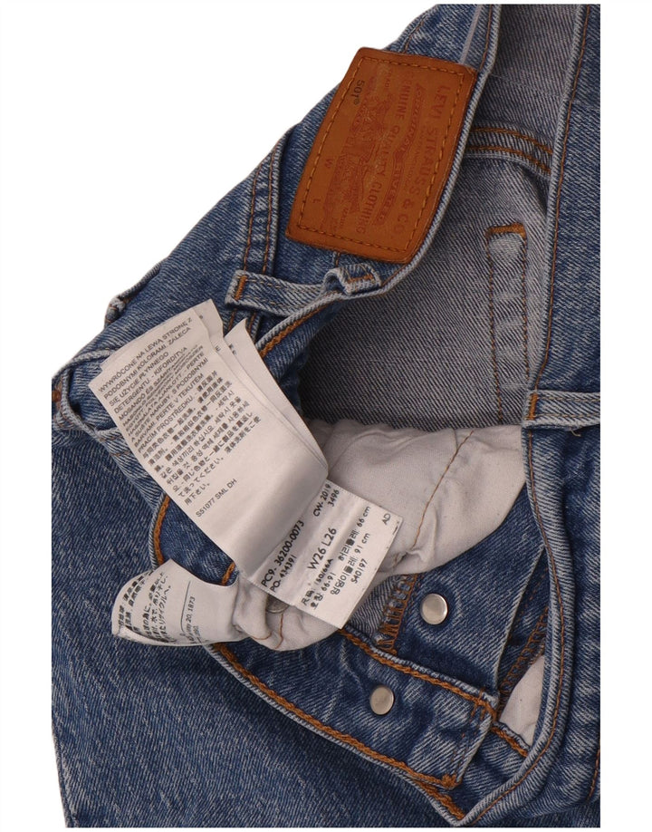 Levi's Mens 501 Straight Jeans W26 L26 Blue Cotton