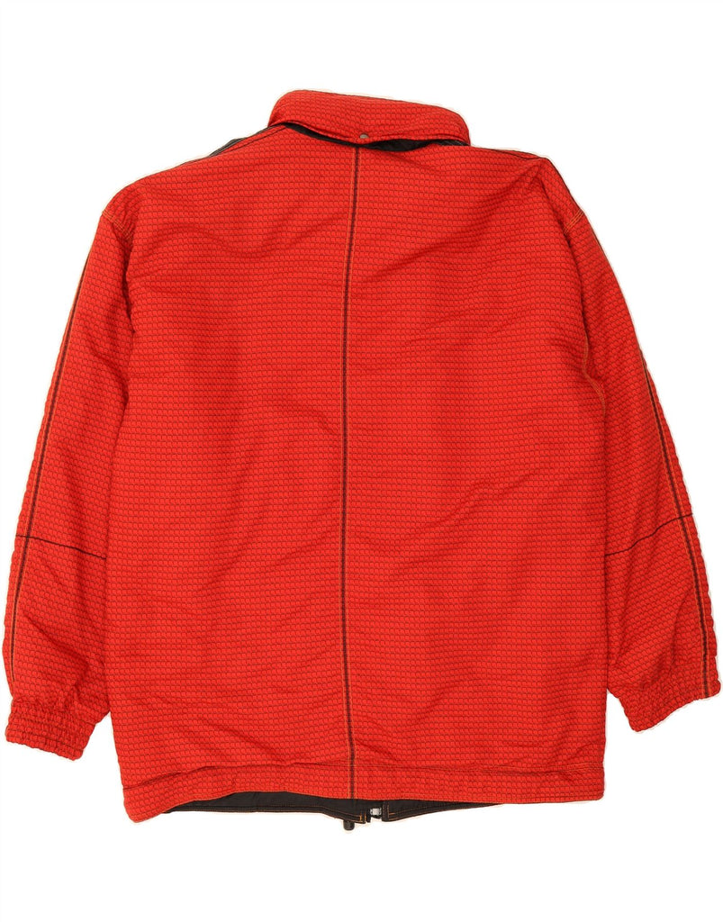 VINTAGE Mens Hooded Windbreaker Jacket UK 42 XL Red Geometric Polyamide Vintage Vintage and Second-Hand Vintage from Messina Hembry 