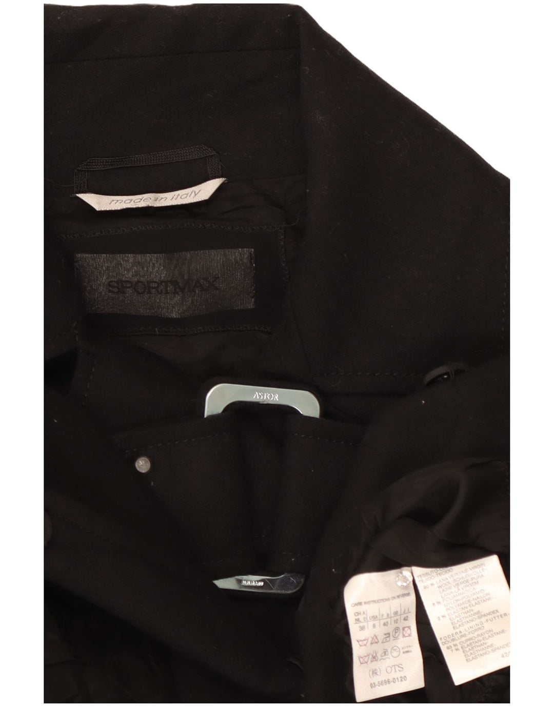 Sportmax Womens Blazer Jacket UK 10 Small Black Wool