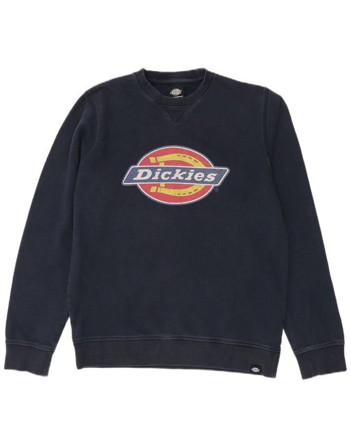 DICKIES Mens Graphic Sweatshirt Jumper Medium Navy Blue Cotton