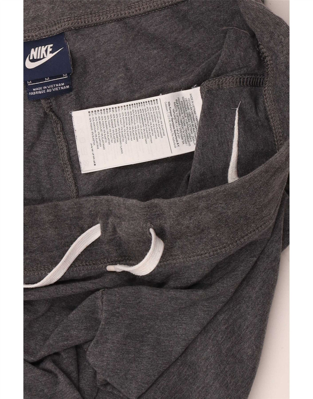 Nike Womens Tracksuit Trousers UK 14 Medium Grey Cotton