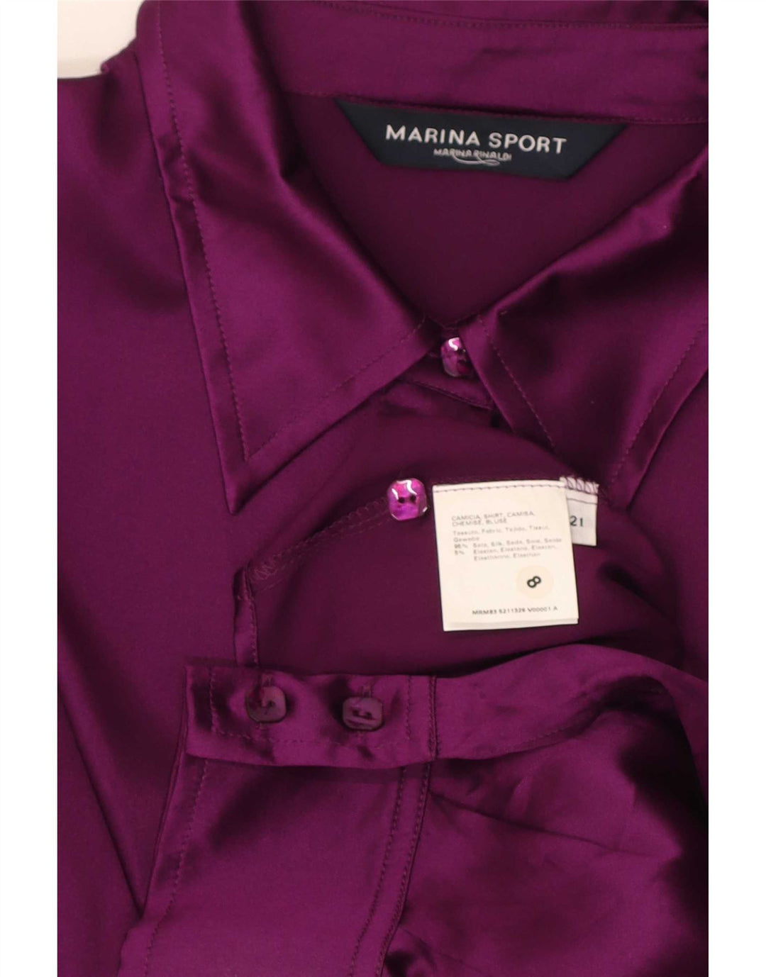 Marina Rinaldi Womens Shirt Blouse Size 21 Medium Maroon Silk