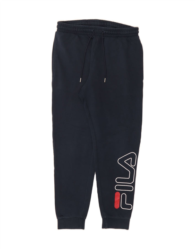 FILA Mens Graphic Tracksuit Trousers Joggers Medium  Navy Blue Vintage Fila and Second-Hand Fila from Messina Hembry 