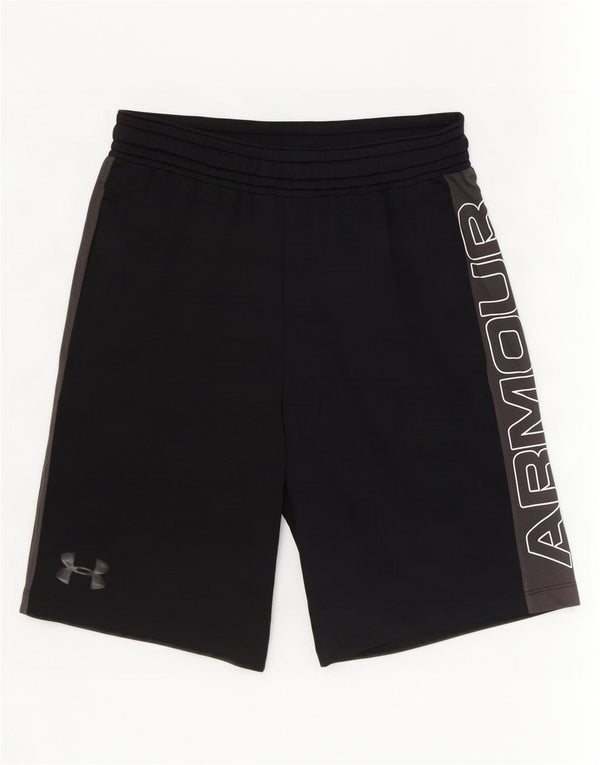 Under Armour Mens Heat Gear Graphic Sport Shorts Small Black Colourblock