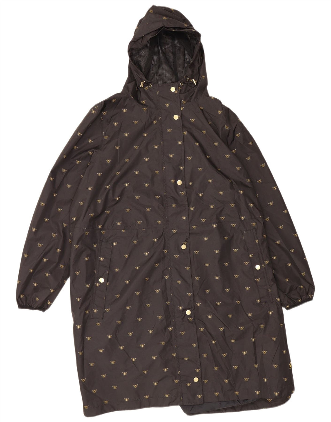 Joules Womens Hooded Raincoat UK 20 2XL Black Polyester