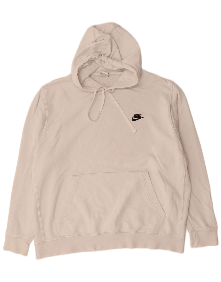 Nike Mens Hoodie Jumper 2XL White Cotton