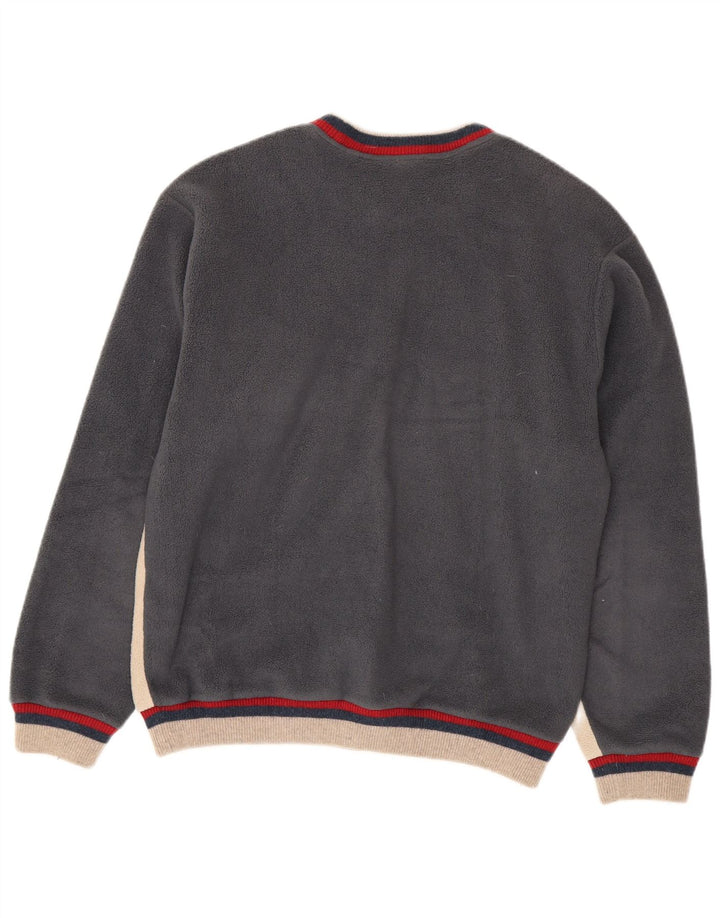 North Sails Mens Graphic Fleece Jumper Large Beige Colourblock Polyester