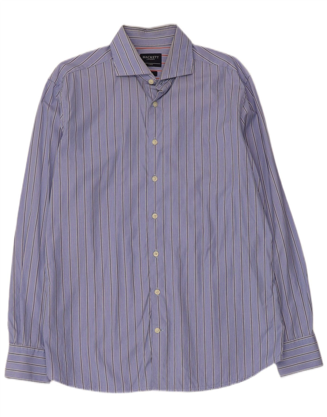 Hackett Mens Slim Fit Shirt Large Blue Striped Cotton