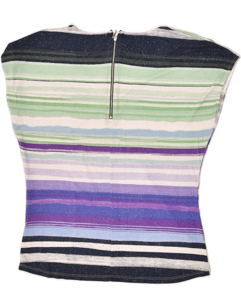 DESIGUAL Womens Sleeveless Blouse Top UK 14 Medium Multicoloured Striped | Vintage Desigual | Thrift | Second-Hand Desigual | Used Clothing | Messina Hembry 