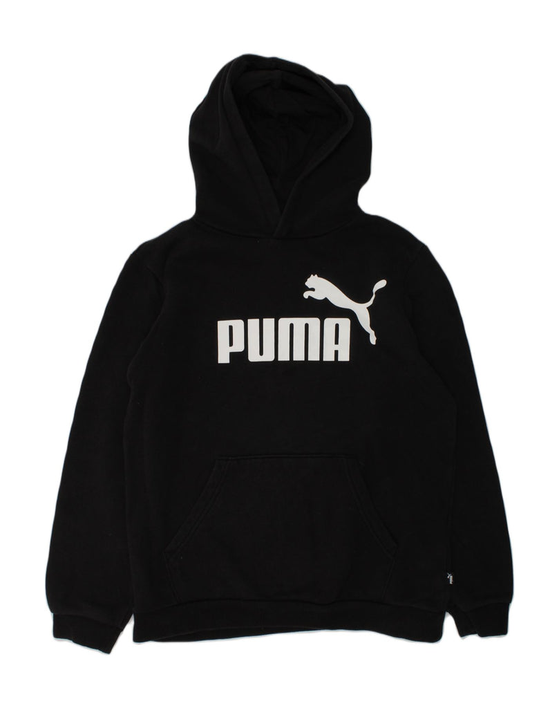 PUMA Boys Graphic Hoodie Jumper 13-14 Years Black | Vintage Puma | Thrift | Second-Hand Puma | Used Clothing | Messina Hembry 