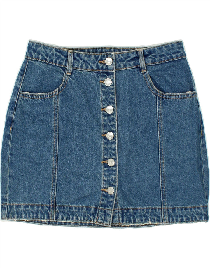 PULL & BEAR Womens Denim Skirt Medium W28  Blue Cotton Vintage Pull & Bear and Second-Hand Pull & Bear from Messina Hembry 