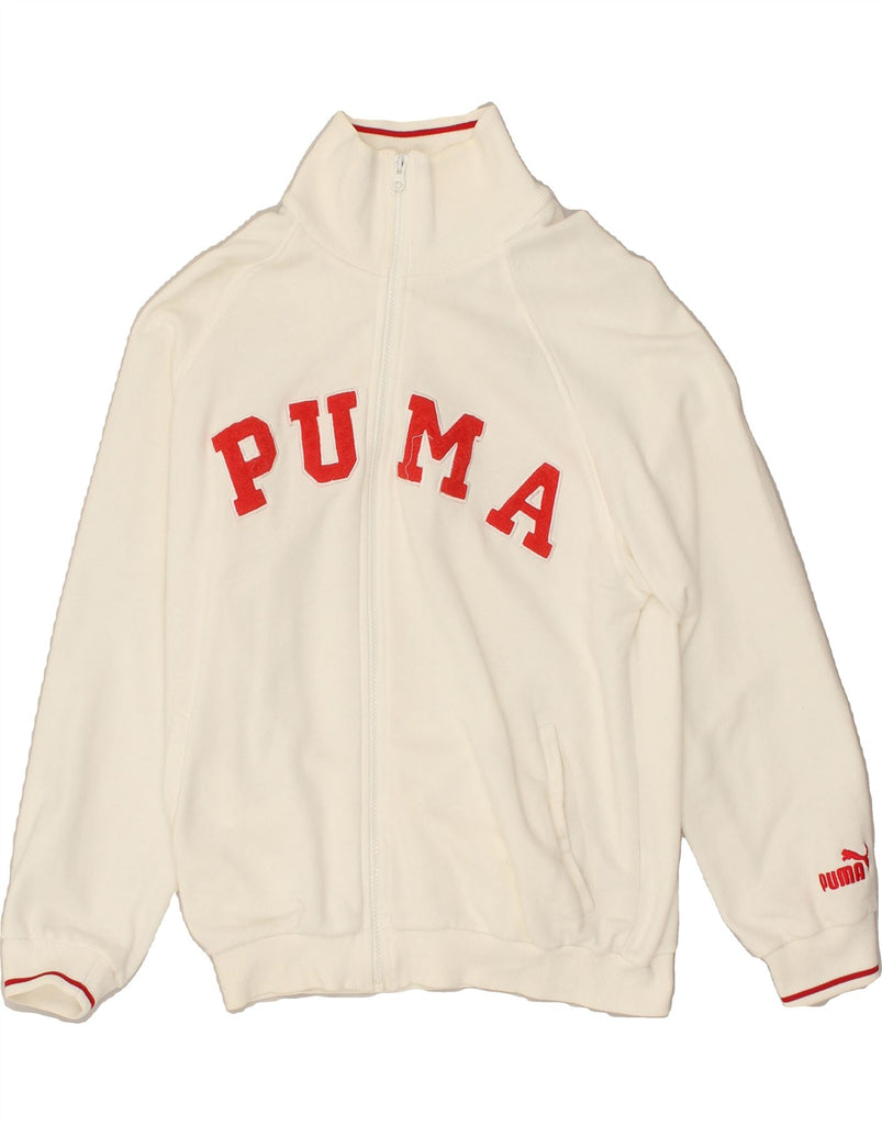 PUMA Girls Graphic Tracksuit Top Jacket 13-14 Years White | Vintage Puma | Thrift | Second-Hand Puma | Used Clothing | Messina Hembry 