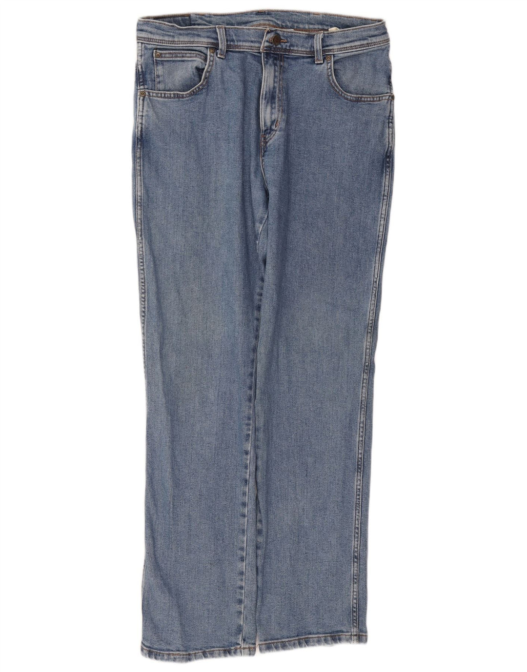 Wrangler Mens Regular Fit Straight Jeans W34 L32 Blue Cotton