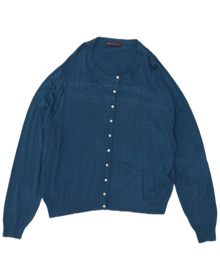 Marks & Spencer Womens Cardigan Sweater UK 18 XL Blue