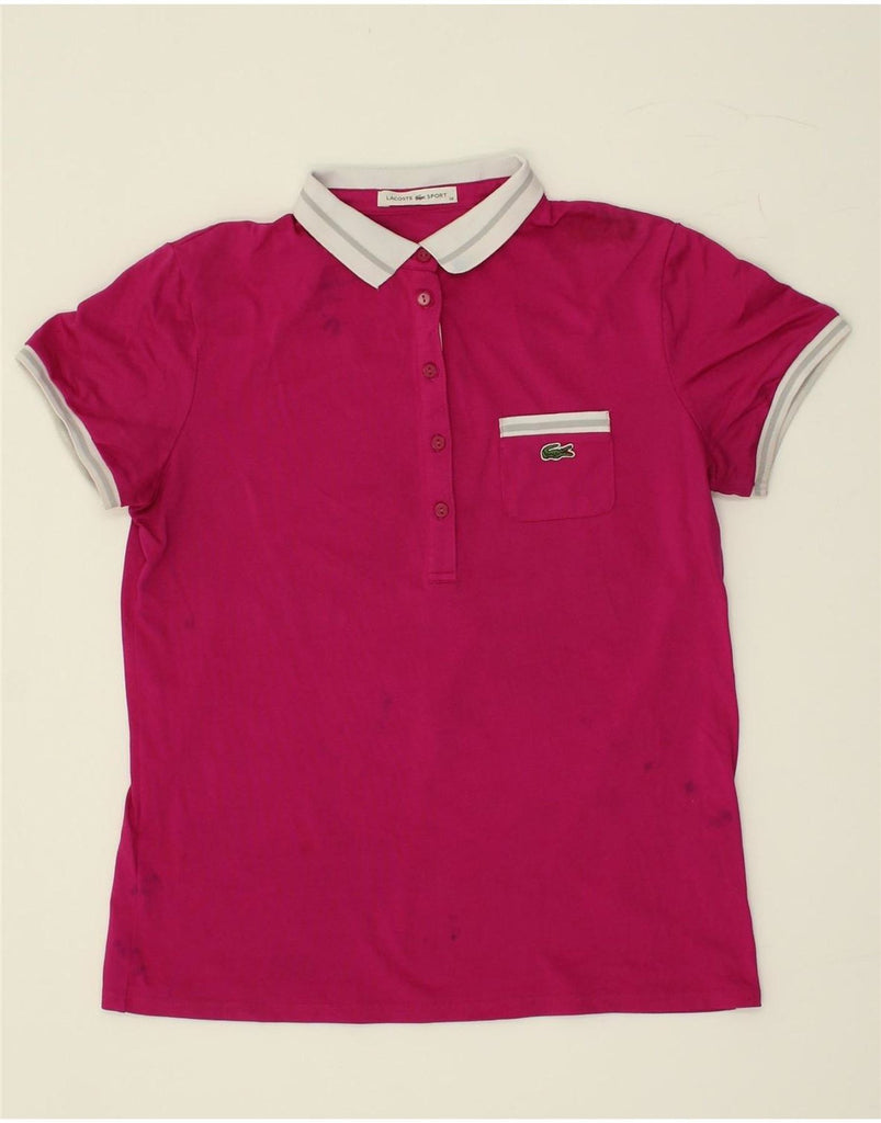 LACOSTE Womens Polo Shirt Size 38 Medium Pink Polyamide | Vintage Lacoste | Thrift | Second-Hand Lacoste | Used Clothing | Messina Hembry 