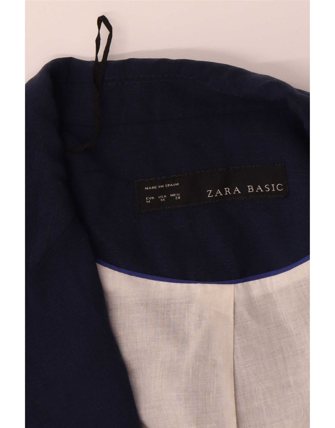 Zara Womens 3/4 Sleeve Open Blazer Jacket UK 14 Medium Navy Blue