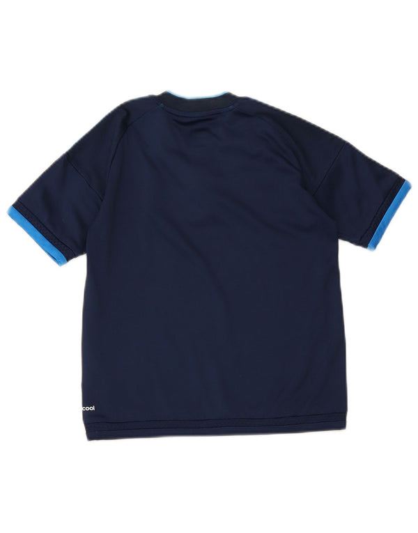 Adidas Boys Real Madrid Graphic T-Shirt Top 9-10 Years Navy Blue Polyester
