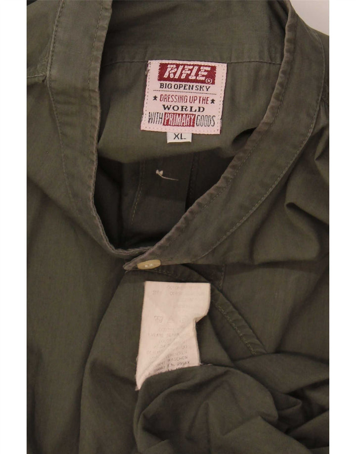 Rifle Mens Shirt XL Khaki Cotton