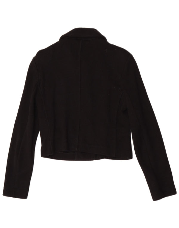 Whistles Womens Crop Cardigan Sweater UK 10 Small Black Cotton