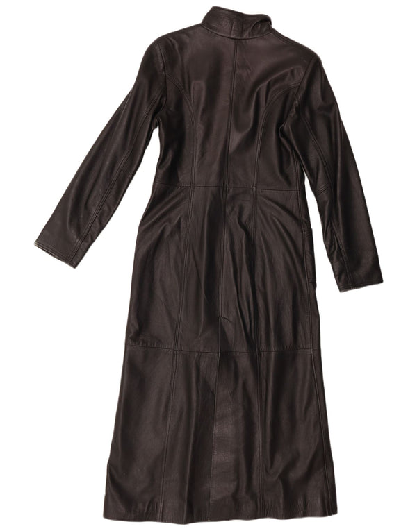 Wake Womens Leather Coat UK 12 Medium Black Leather