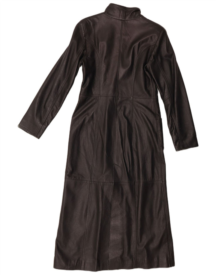 Wake Womens Leather Coat UK 12 Medium Black Leather