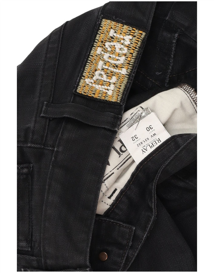 Replay Womens Bootcut Jeans W30 L32 Black Cotton