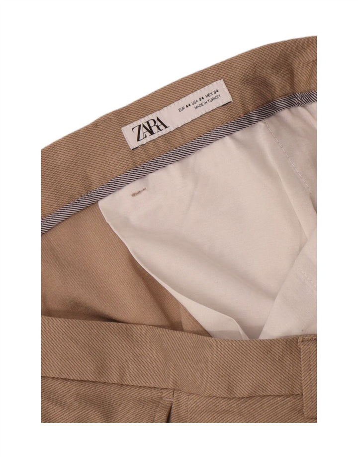 Zara Mens Chino Shorts EU 44 Large W34 Beige Viscose
