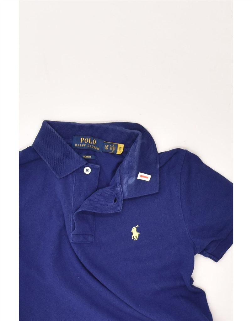 POLO RALPH LAUREN Boys Slim Fit Polo Shirt 7-8 Years Small  Navy Blue | Vintage Polo Ralph Lauren | Thrift | Second-Hand Polo Ralph Lauren | Used Clothing | Messina Hembry 