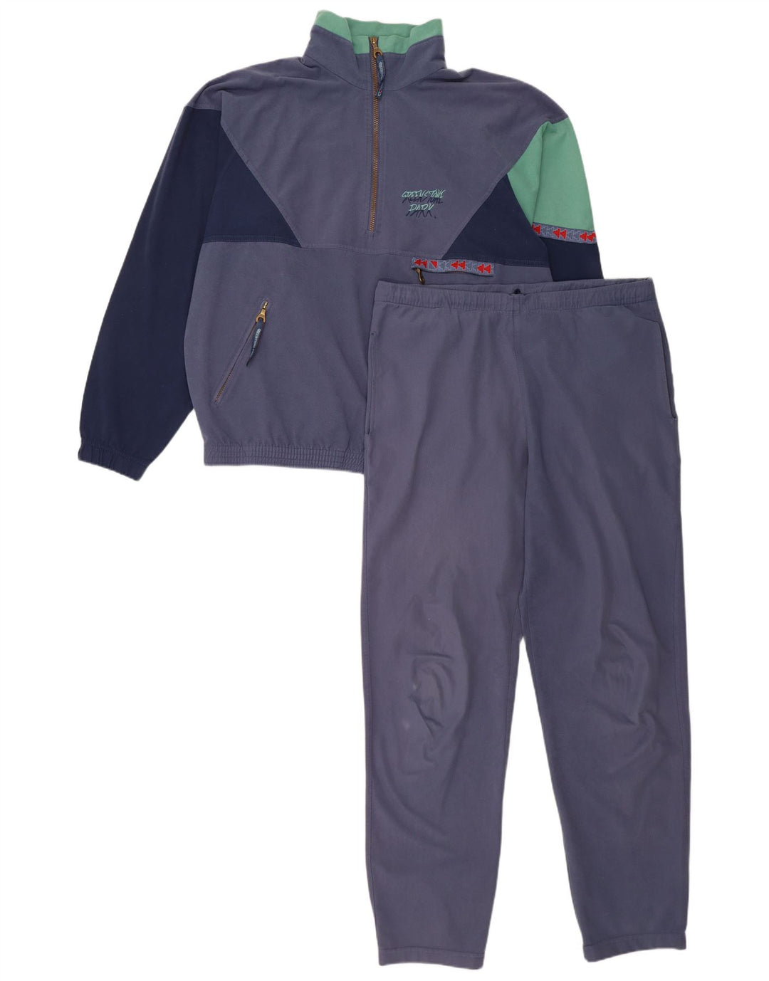 Greenstone Park Mens Full Tracksuit Large  Navy Blue Geometric Polyester