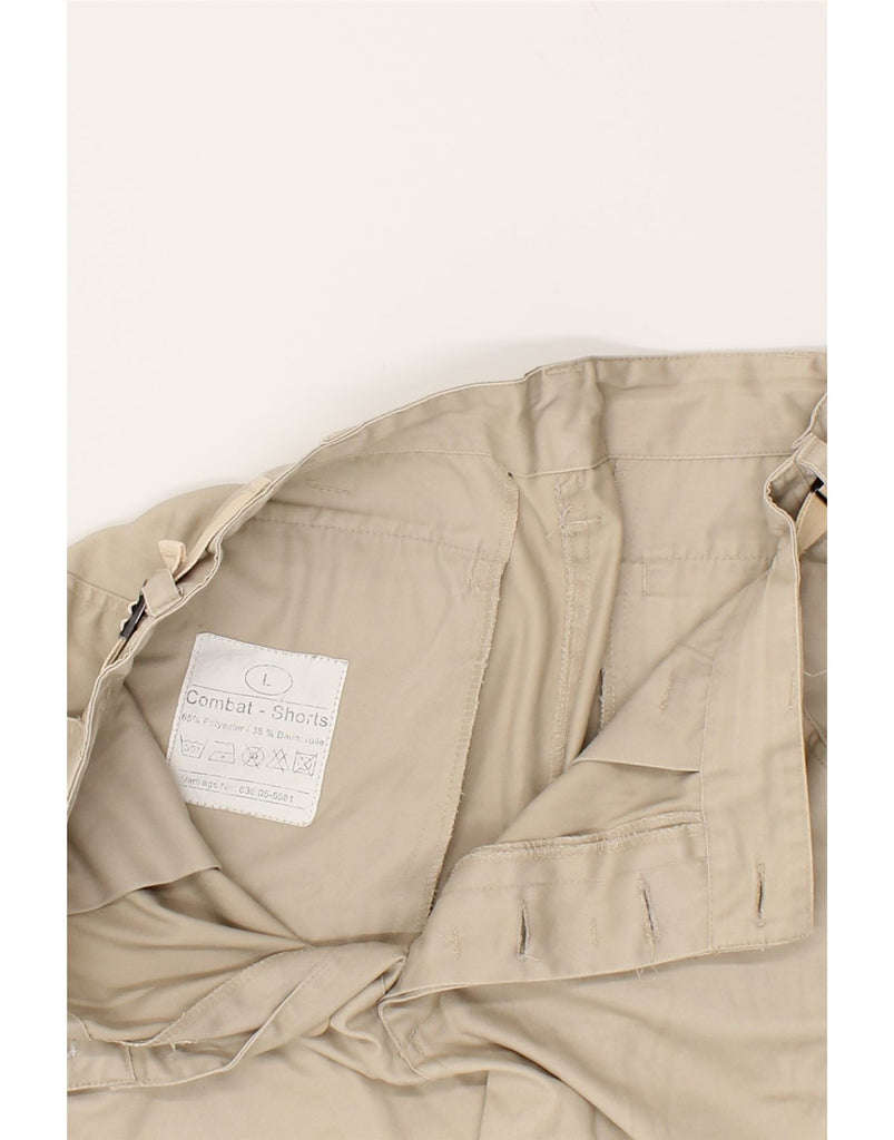 VINTAGE Mens Cargo Shorts Large W34  Beige Polyester | Vintage Vintage | Thrift | Second-Hand Vintage | Used Clothing | Messina Hembry 