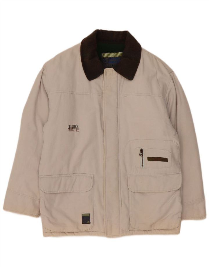 Cotton's Industries Mens Utility Jacket UK 38 Medium Off White