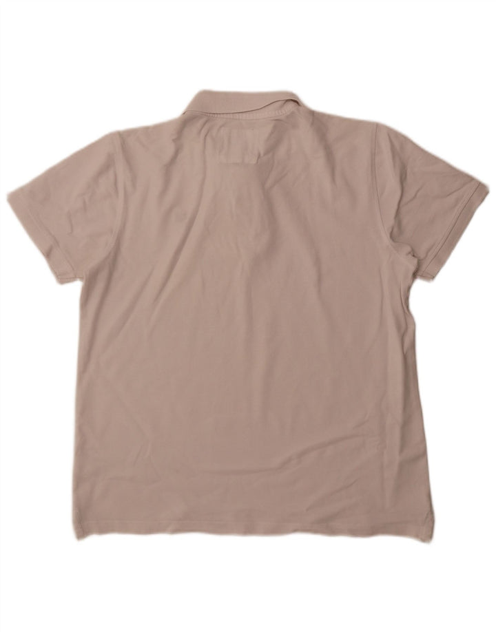 CREW CLOTHING Mens Polo Shirt Large White Cotton